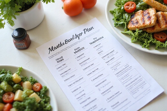 Εικόνα ενός καλά οργανωμένου εξατομικευμένου προγράμματος διατροφής με υγιεινά γεύματα